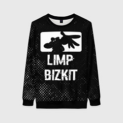 Свитшот женский Limp Bizkit glitch на темном фоне, цвет: 3D-черный