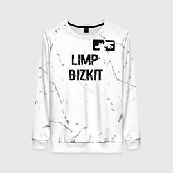 Свитшот женский Limp Bizkit glitch на светлом фоне посередине, цвет: 3D-белый