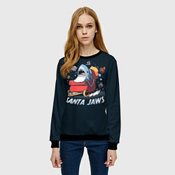 Свитшот женский Santa Jaws, цвет: 3D-черный — фото 2