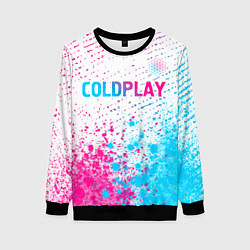 Свитшот женский Coldplay neon gradient style посередине, цвет: 3D-черный