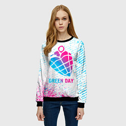 Свитшот женский Green Day neon gradient style, цвет: 3D-черный — фото 2