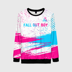 Свитшот женский Fall Out Boy neon gradient style посередине, цвет: 3D-черный