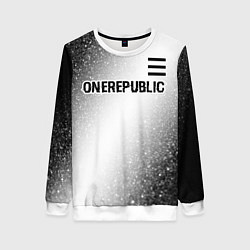 Свитшот женский OneRepublic glitch на светлом фоне посередине, цвет: 3D-белый