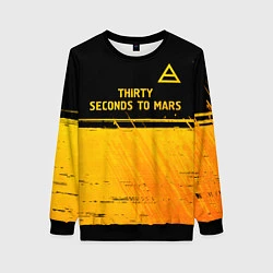 Свитшот женский Thirty Seconds to Mars - gold gradient посередине, цвет: 3D-черный