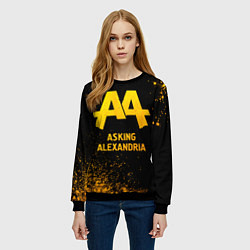 Свитшот женский Asking Alexandria - gold gradient, цвет: 3D-черный — фото 2