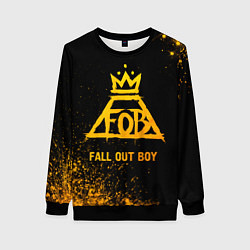 Свитшот женский Fall Out Boy - gold gradient, цвет: 3D-черный