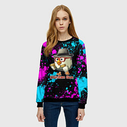 Свитшот женский Chicken gun - neon, цвет: 3D-черный — фото 2