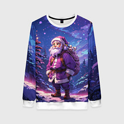 Свитшот женский Cartoon Santa, цвет: 3D-белый