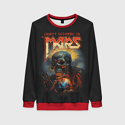 Свитшот женский Thirty seconds to mars skull, цвет: 3D-красный