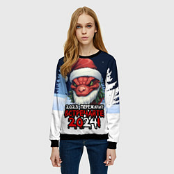 Свитшот женский Красный злой дракон 2024, цвет: 3D-черный — фото 2