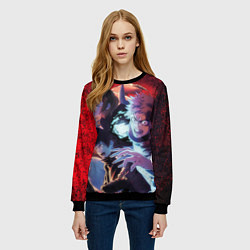 Свитшот женский Магическая битва - Итадори Юдзи, цвет: 3D-черный — фото 2