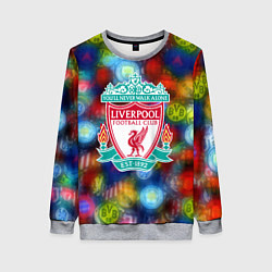 Свитшот женский Liverpool все logo неон, цвет: 3D-меланж