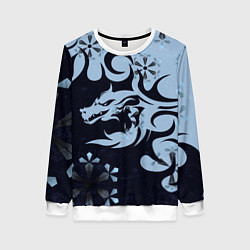 Женский свитшот Дракон со снежинками