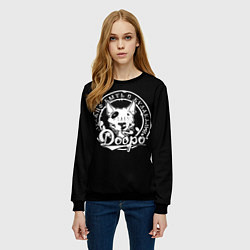 Свитшот женский Добро с кулаками - страха нет, цвет: 3D-черный — фото 2