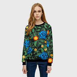 Свитшот женский Черника с орехами, цвет: 3D-черный — фото 2