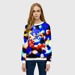 Свитшот женский Sonic colors, цвет: 3D-белый — фото 2