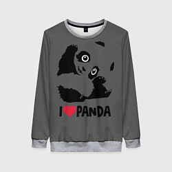 Свитшот женский Я люблю панду, цвет: 3D-меланж