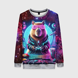 Свитшот женский Загадочный мир геймера - капибара, цвет: 3D-меланж