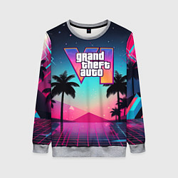Свитшот женский GTA 6 summer abstract, цвет: 3D-меланж