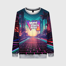 Свитшот женский GTA 6 night city logo, цвет: 3D-меланж