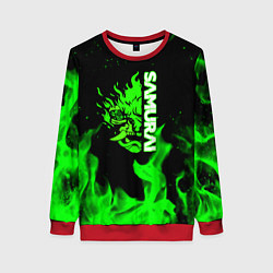 Женский свитшот Samurai green fire toxic