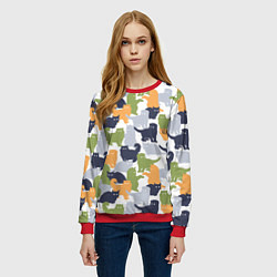 Свитшот женский Пушистые кошки, цвет: 3D-красный — фото 2