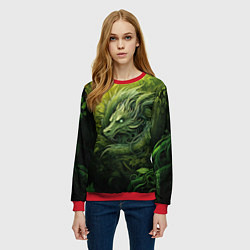 Свитшот женский Зеленый лесной дракон 2024, цвет: 3D-красный — фото 2