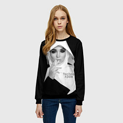 Свитшот женский Techno храм роковая монашка, цвет: 3D-черный — фото 2
