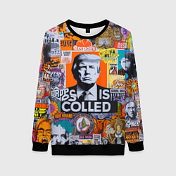 Свитшот женский Donald Trump - american сollage, цвет: 3D-черный