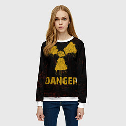 Свитшот женский Опасный человек радиация, цвет: 3D-белый — фото 2