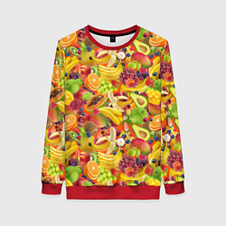 Женский свитшот Экзотические фрукты и ягоды