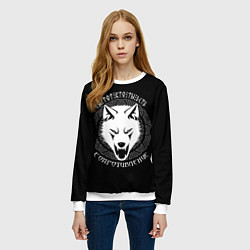 Свитшот женский Символика сопротивления - ты тот кто ты есть, цвет: 3D-белый — фото 2