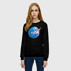 Свитшот женский NASA true space star, цвет: 3D-черный — фото 2