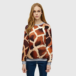 Свитшот женский Пятнистый мех жирафа, цвет: 3D-меланж — фото 2