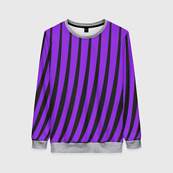 Свитшот женский Неоновый фиолетовый полосатый, цвет: 3D-меланж