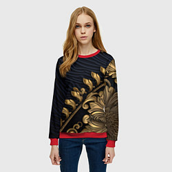 Свитшот женский Золотая объемная лепнина, цвет: 3D-красный — фото 2