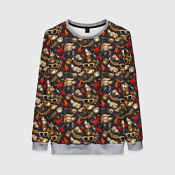 Женский свитшот Паттерн из красных абстрактных очков