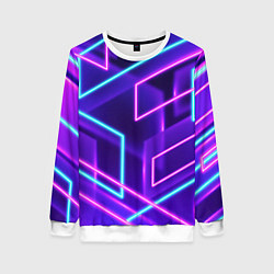 Свитшот женский Neon Geometric, цвет: 3D-белый