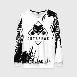 Женский свитшот Rainbow six outbreak черные краски