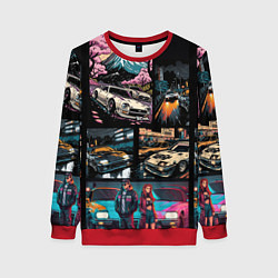Свитшот женский Japanese jdm art, цвет: 3D-красный
