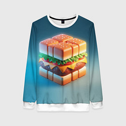 Женский свитшот Абстрактный гамбургер в форме куба