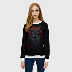 Свитшот женский Evil owl, цвет: 3D-белый — фото 2