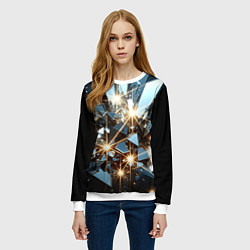 Свитшот женский Текстура с осколками, цвет: 3D-белый — фото 2