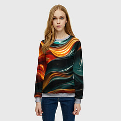 Свитшот женский Вязкая объемная текстура, цвет: 3D-меланж — фото 2