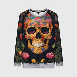 Свитшот женский Bright colors and skull, цвет: 3D-меланж