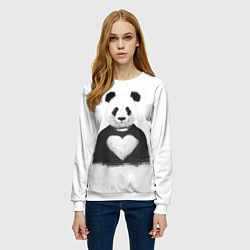 Свитшот женский Love panda, цвет: 3D-белый — фото 2