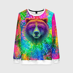 Свитшот женский Цветной медведь, цвет: 3D-белый