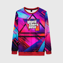 Свитшот женский GTA 6 logo абстракция, цвет: 3D-красный
