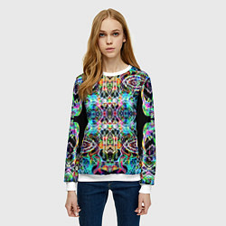 Свитшот женский Фрактальный орнамент, цвет: 3D-белый — фото 2
