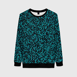 Женский свитшот Чёрно-бирюзовый абстракция